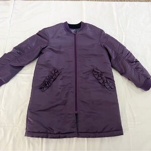 Anna Sui Kids reversible Long Purple Bomber Jacket